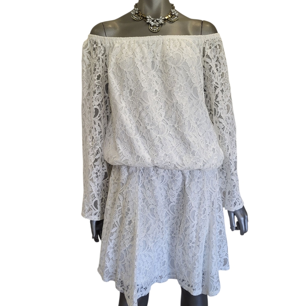 162B. NWT SHE soul harmony energy White Lace Dress - Size XL